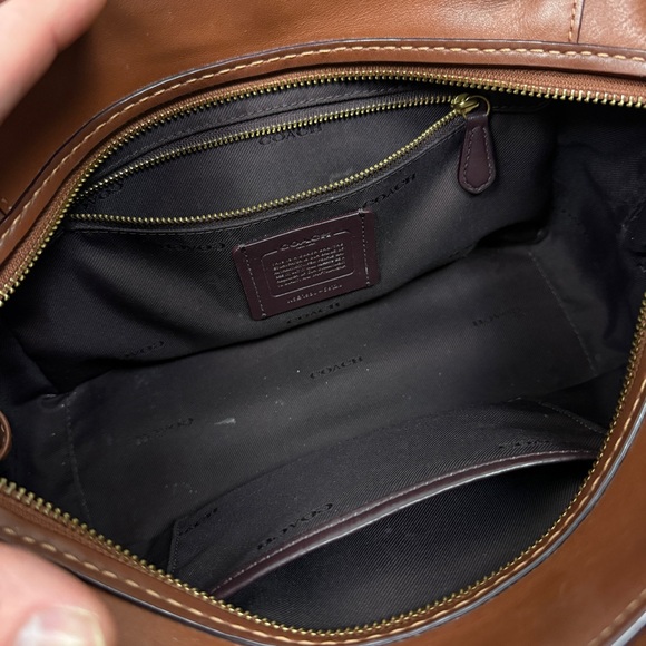 Coach Dreamer Straw Multi Compartment Leather Satchel Bag - Picture 9 of 11